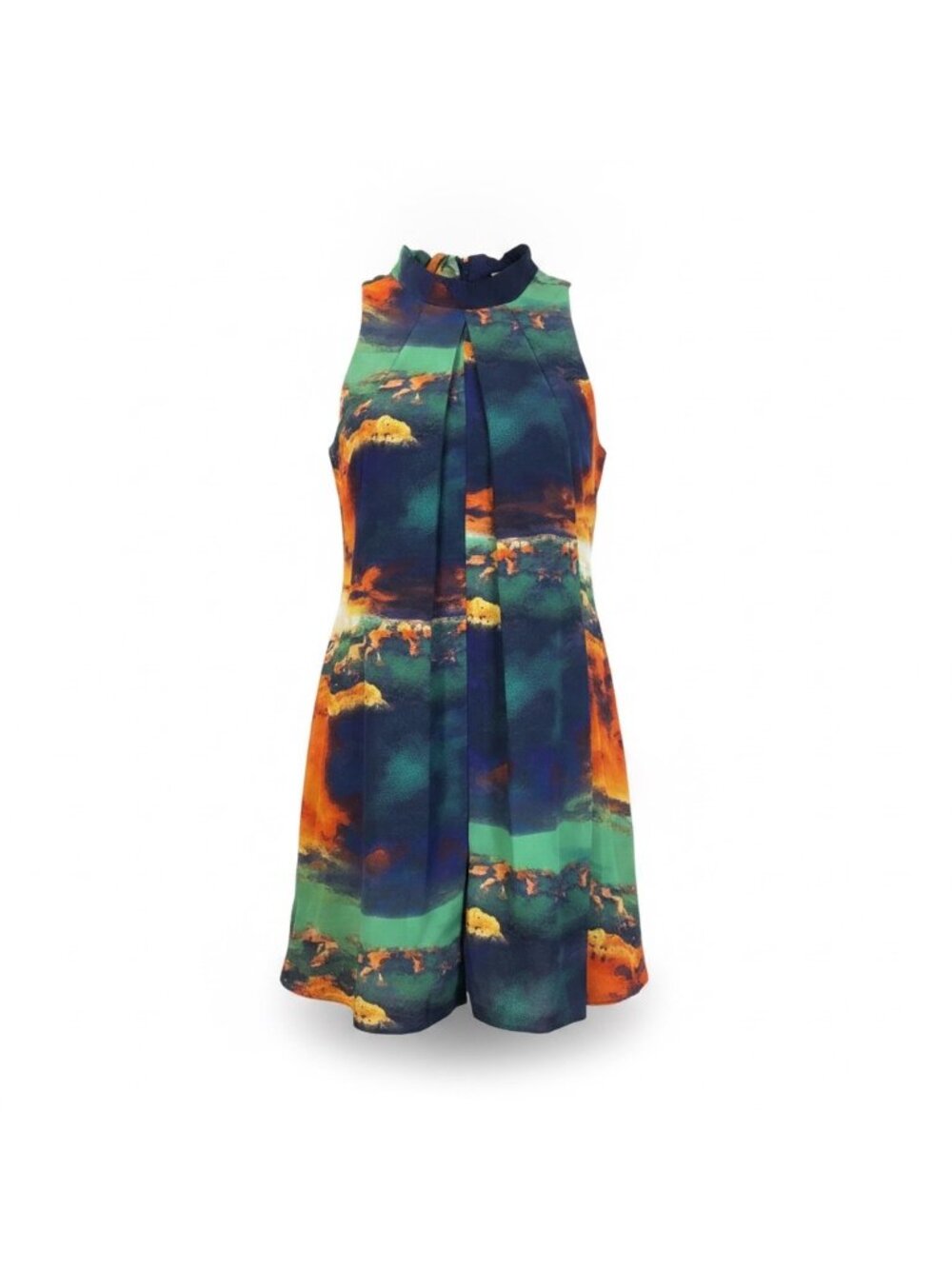 Signature By Robbie Bee Womens Multicolor Sleeveless Cocktail Dress Size 14